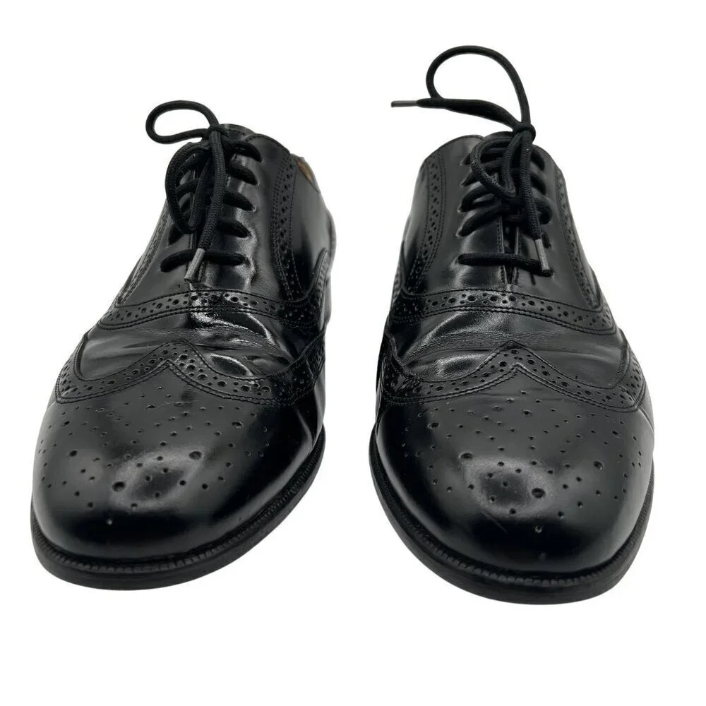 Giorgio Brutini 10.5D Black Wingtip Oxford Shoes Leather Made In Brazil Timeless